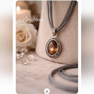 Brighton Smoky Topaz Crystal Halo Necklace Inspirational Gratitude For All That